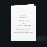 Simple Black and White Clean Wedding Program<br><div class="desc">Modern folded wedding program featuring a simple design with classic serif and elegant script fonts.</div>