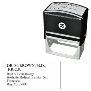 Simple Black and White Dermatology Doctor Address Self-inking Stamp