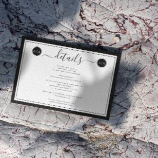 Simple Black and White Elegant Details  Enclosure Card