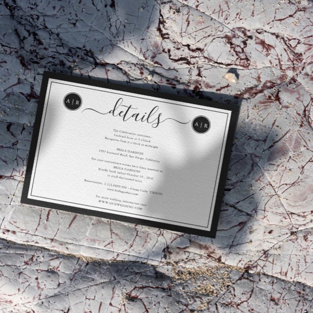 Simple Black and White Elegant Details  Enclosure Card (Creator Uploaded)