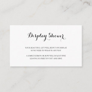 Simple Black and White Elegant Display Shower Enclosure Card