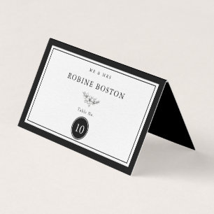 Simple Black and White Elegant Table Number