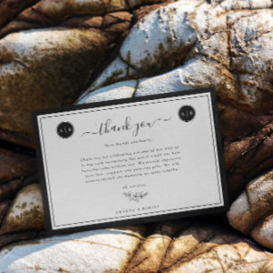 Simple Black and White Elegant Thank You Card