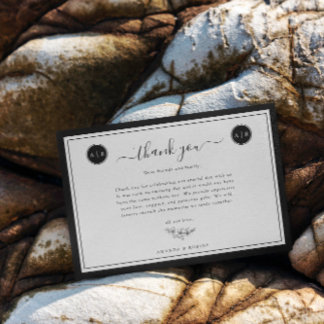 Simple Black and White Elegant Thank You Card