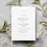 Simple Black and White Elegant Wedding Invitation<br><div class="desc">A Simple Black and White Elegant Wedding Invitation with classic typography. Perfect for a classic wedding,  where traditional elements are paired with modern details to create the perfect combination of timeless elegance. Click the edit button to customize this design.</div>