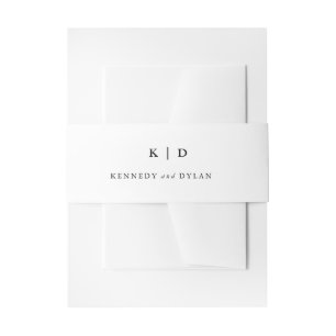 Simple Black and White Elegant Wedding Invitation Belly Band