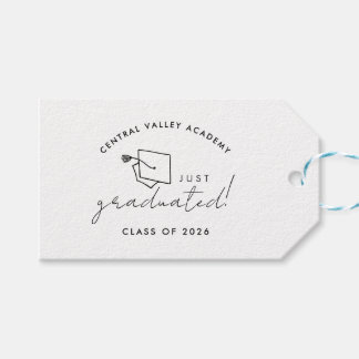 Simple Black and White Graduation Gift Favour Tags