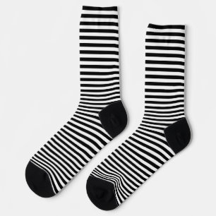 Simple Black and White Horizontal Stripes Socks