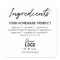 Simple Black And White Ingredient Labels