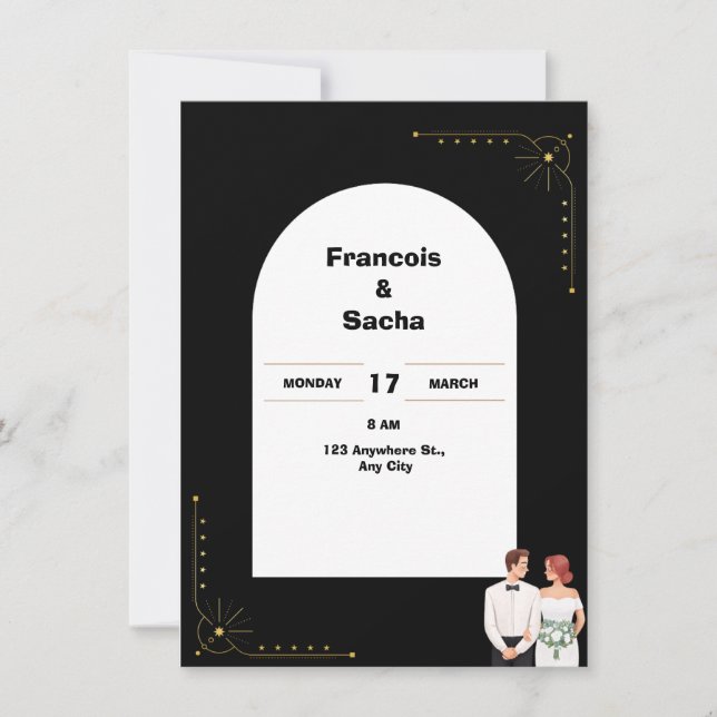 Simple black and white invitation (Front)