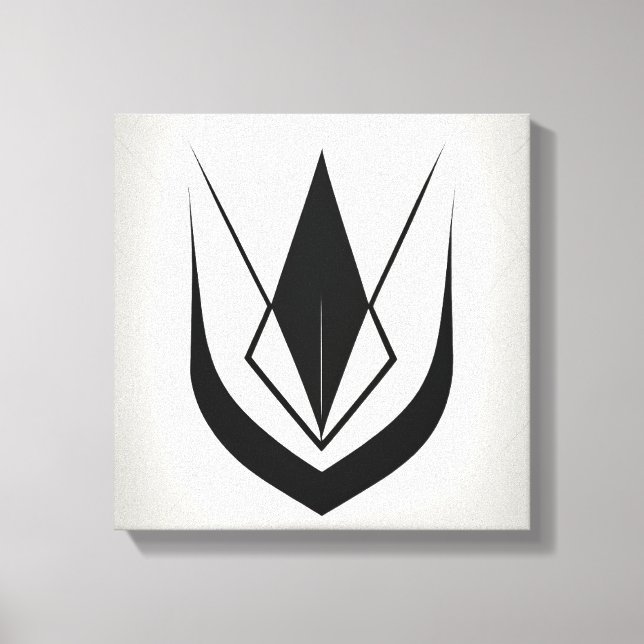 Simple black and white line art, stylized canvas print (Front)