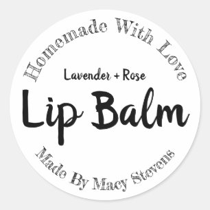 Simple Black And White Lip Balm Pot Labels