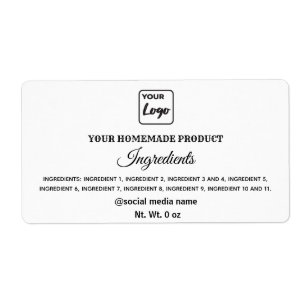 Simple black and white logo ingredients square sti