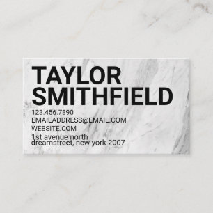 Simple Black and White Marble Professional Busines Business Card