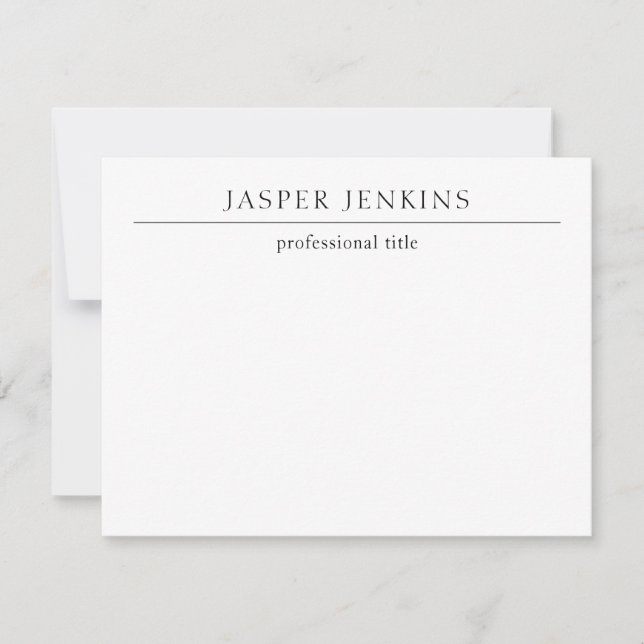 Simple Black and White Minimal Modern Card (Front)