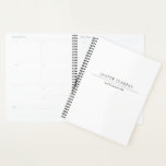 Simple Black and White Minimal Modern Planner<br><div class="desc">Modern business planner featuring a simple and minimal black and white design with your name in a traditional serfi font along with your title.  This professional planner is versatile for any type of business.</div>