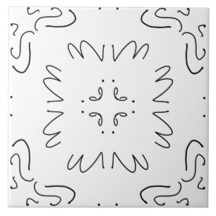 simple black and white minimal pattern tile