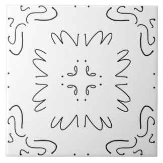 simple black and white minimal pattern tile