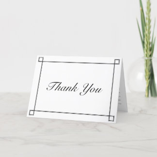 Simple Black and White Minimalist Elegance Wedding Thank You Card