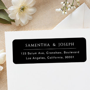 Simple Black and White Minimalist Return Address