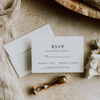 Simple Black and White Minimalist RSVP