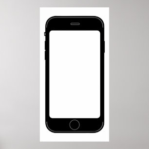 Simple Black and White Mobile Phone Template Poster