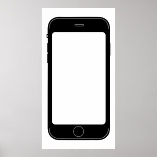 Simple Black and White Mobile Phone Template Poster