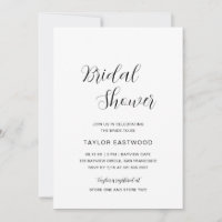 Simple Black and White Modern Bridal Shower