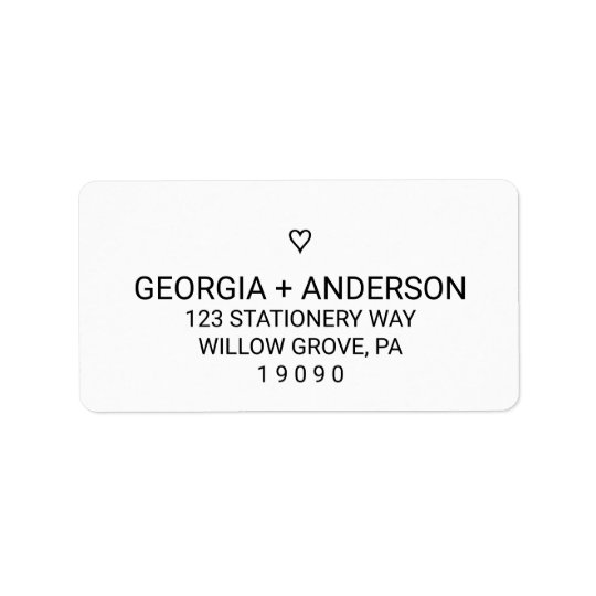 Simple Black and White Modern Heart Wedding