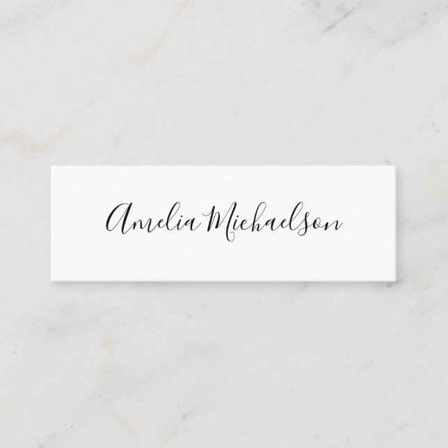 Simple black and white modern mini business card (Front)