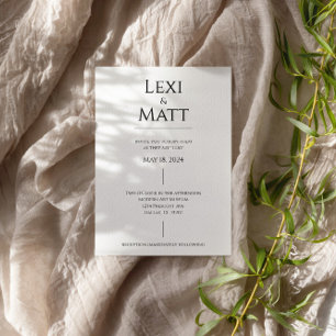 Simple Black and White Modern Wedding Invitation