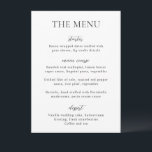 Simple Black and White Modern Wedding Menu<br><div class="desc">Modern wedding menu featuring a simple yet elegant design.</div>