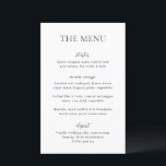 Simple Black and White Modern Wedding Menu<br><div class="desc">Modern wedding menu featuring a simple yet elegant design.</div>