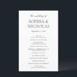 Simple Black and White Modern Wedding Program<br><div class="desc">Modern wedding program featuring a simple yet elegant design.</div>