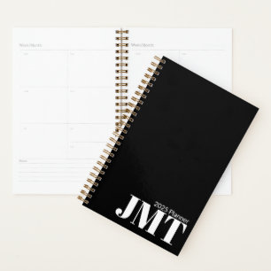Simple Black and White Monogram 2025 Planner
