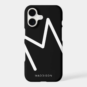 Simple Black and White Monogram Abstract Mate