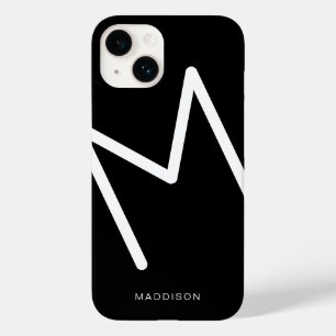 Simple Black and White Monogram Bold Thin Font Case-Mate iPhone 14 Case