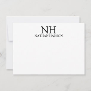 Simple Black and White Monogram Modern Card