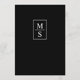 Simple Black and White Monogram Wedding Invitation