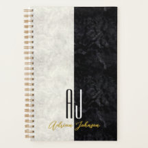 Simple Black and White Monogrammed