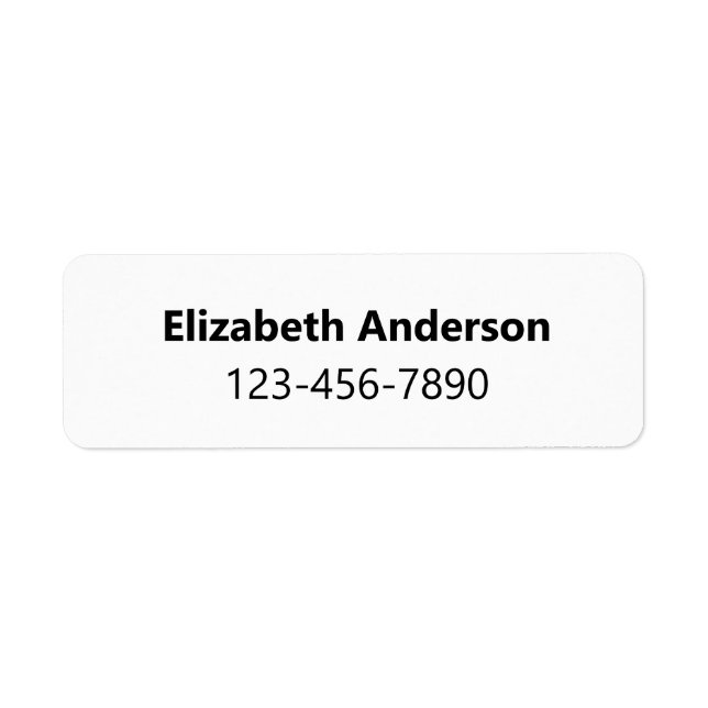 Simple Black and White Name Bold & Phone Number (Front)