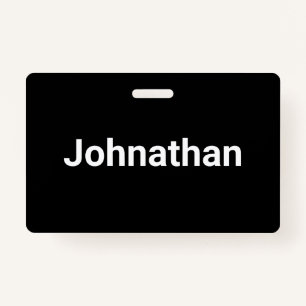 Simple Black and White Name Template Badge