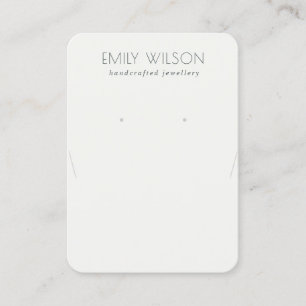 Simple Black and White Necklace Earring Display Business Card