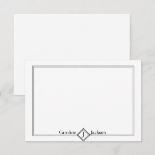 Simple black and white personalized card