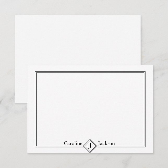 Simple black and white personalized card (Front/Back)