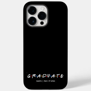 Simple Black and White Personalized Gradute Case-Mate iPhone 14 Pro Max Case