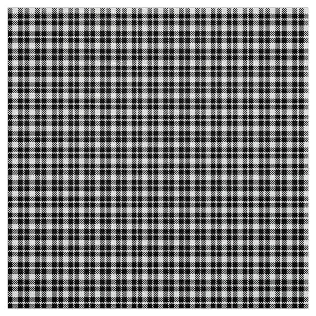Simple black and white plaid gingham pattern fabric (Swatch)
