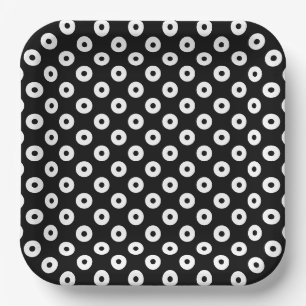 Simple Black and White Polka-Dots Paper Plate