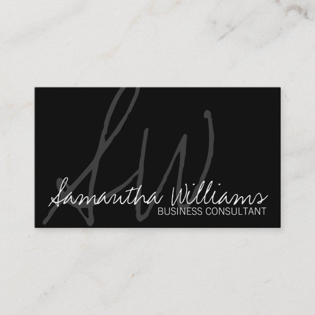 Simple Black and White Professional Business Cards (Front)