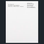 Simple Black and White Professional Lawyer<br><div class="desc">Classic business letterhead with a simple design featuring your name and practice on the top left and six lines of text for your contact information on the top right. All text is in a black serif font over a white background. A basic and plain design that still comes across as...</div>